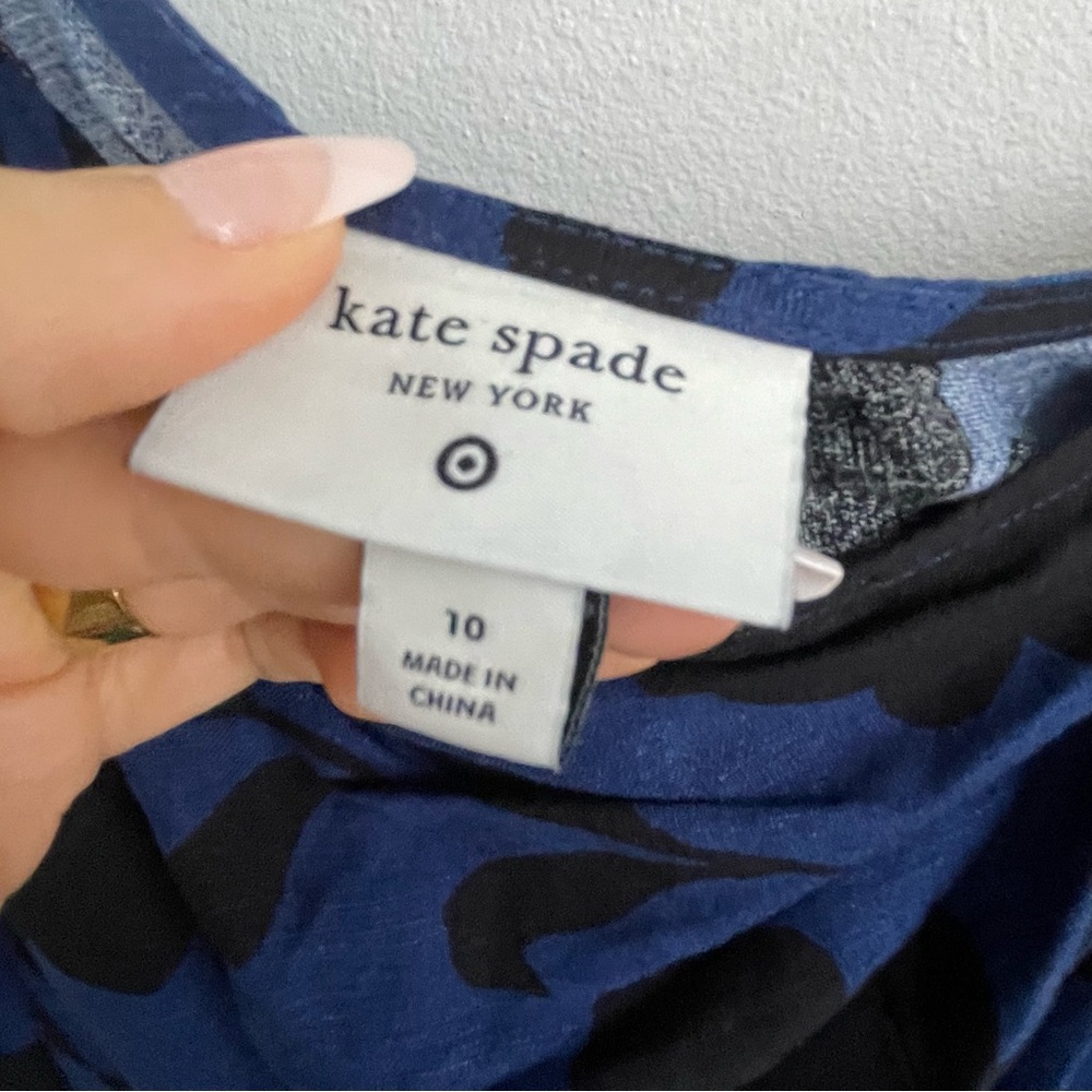 Kate spade blue black floral one shoulder jumpsuit - Picture 6 of 11